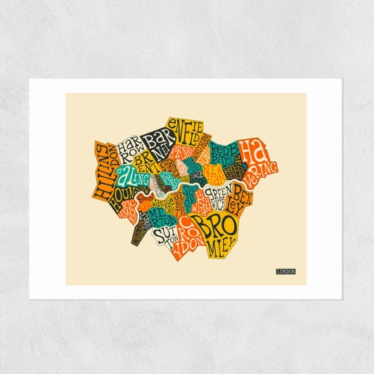 London Boroughs by Jazzberry Blue Unframed Print