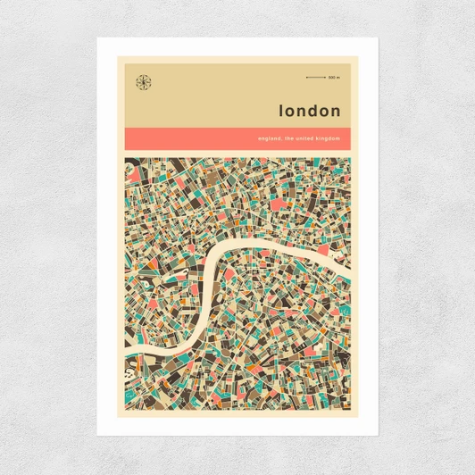 London Streetguide (Orange) Unframed Print