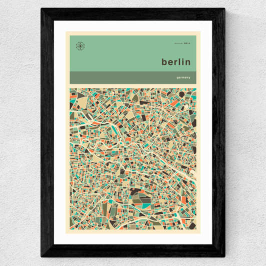 Berlin Streetguide II by Jazzberry Blue Wide Black Frame