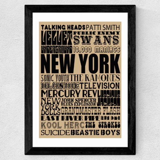 New York by Indieprints Wide Black Frame