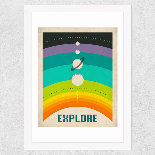 Explore Rainbow Wide White Frame