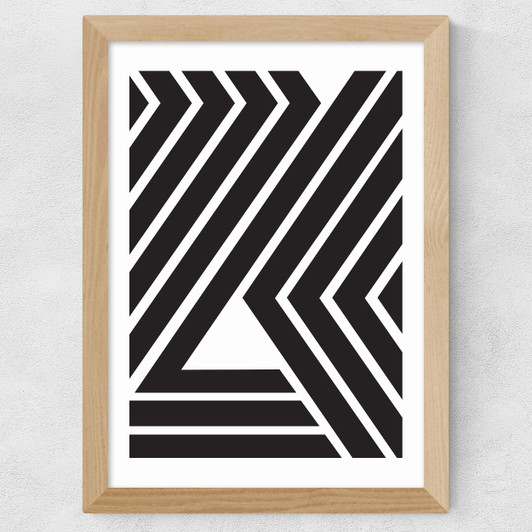 Geometric Oak Strips Wide Oak Frame