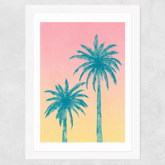 Palms Wide White Frame
