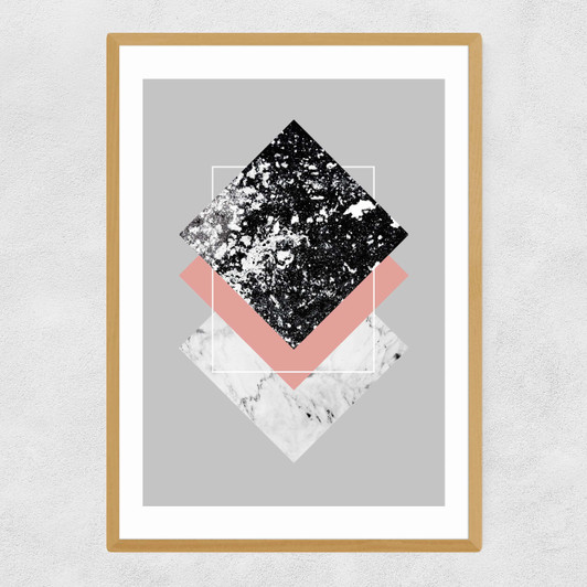 Geometric Textures 1 Narrow Oak Frame