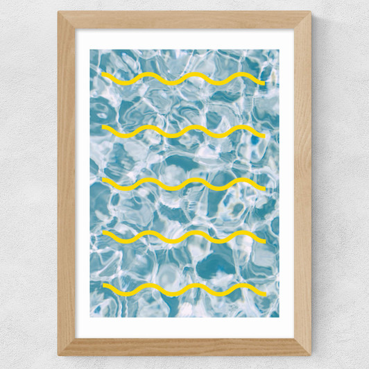 Pool Lines Wide Oak Frame