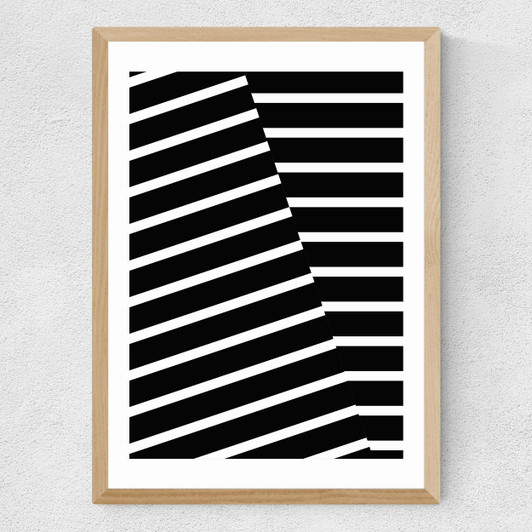 Crossed Lines Medium Oak Frame
