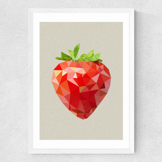 Strawberry Medium White Frame