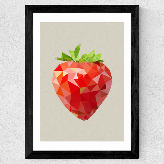 Strawberry Wide Black Frame