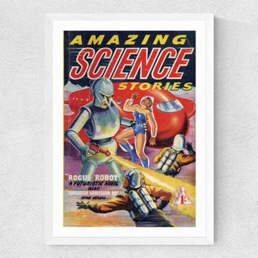 Amazing Space Stories Medium White Frame