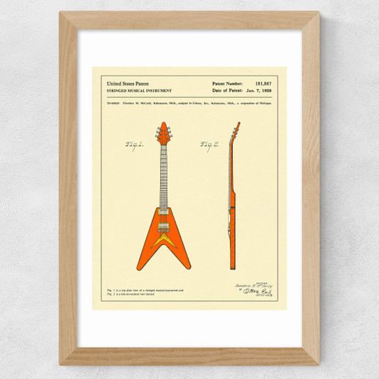 Guitar 1 Wide Oak Frame
