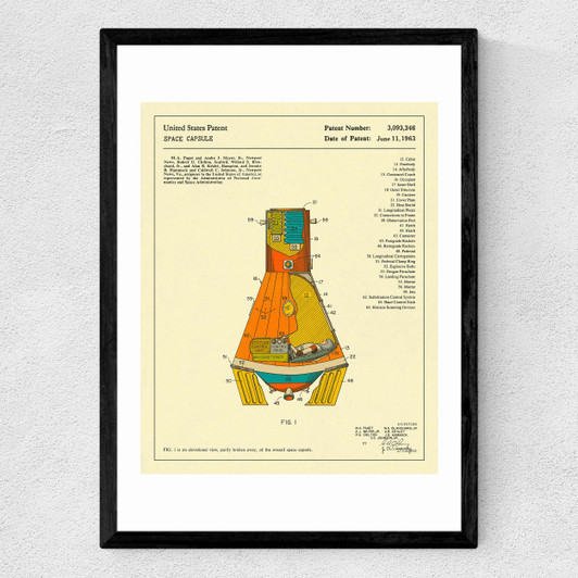 Space Capsule Medium Black Frame