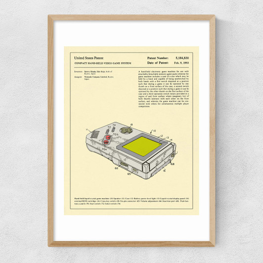 Video Game System Narrow Oak Frame