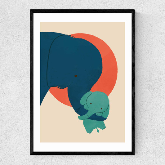 Baby Elephant Narrow Black Frame