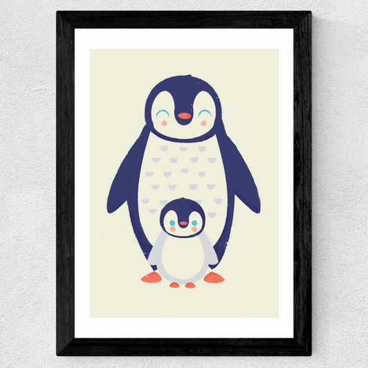 Mama Penguin Wide Black Frame