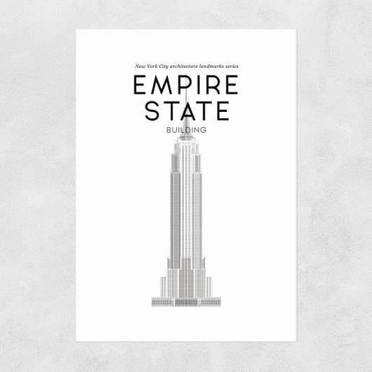 Empire State Building Narrow Black Frame