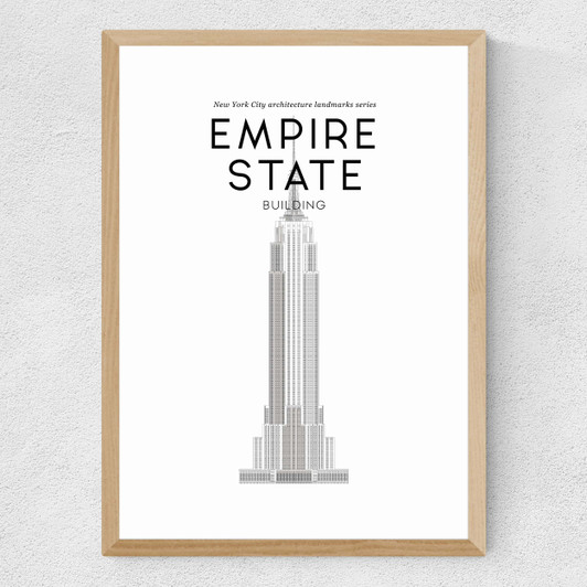 Empire State Building Medium Oak Frame