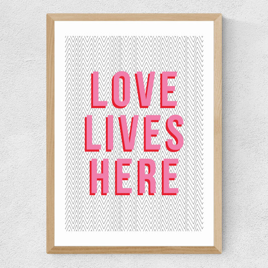 Love lives here Medium Oak Frame