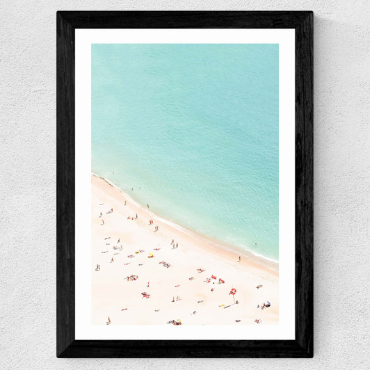 Aerial Beach Wide Black Frame