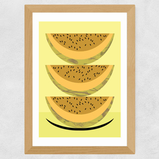 Tutti Frutti Melon Wide Oak Frame