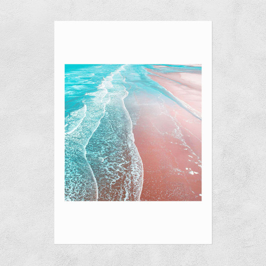 Sea Blue and Rose Gold Unframed Print