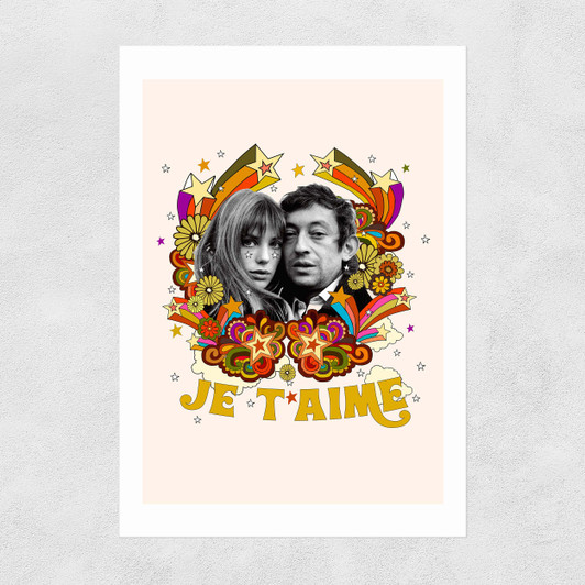 Je T'aime - Serge Gainsbourg and Jane Birkin Narrow Black Frame