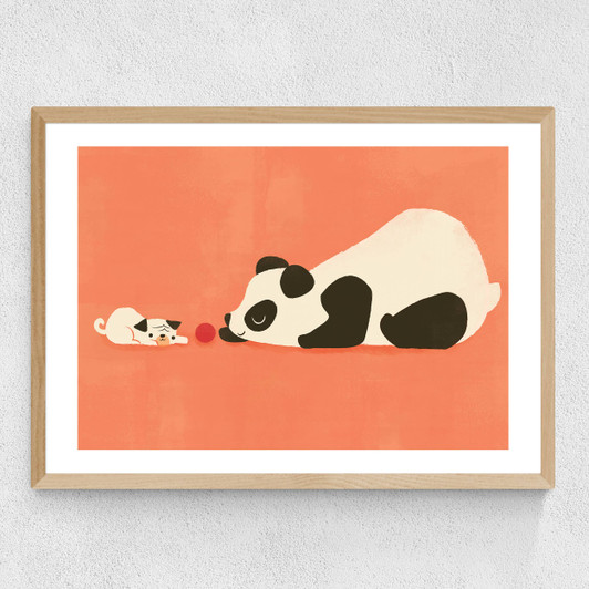 Pug and Panda Medium Oak Frame