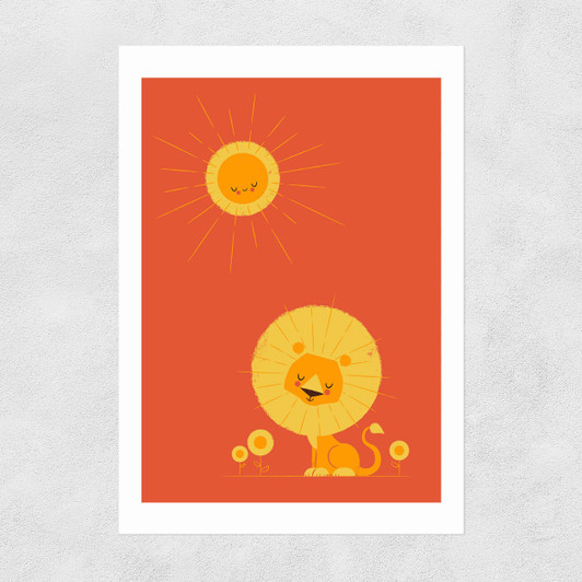 Who Loves The Sun Red Unframed Print