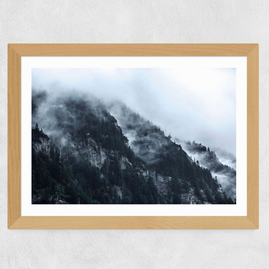 Snowy Mountains Wide Oak Frame