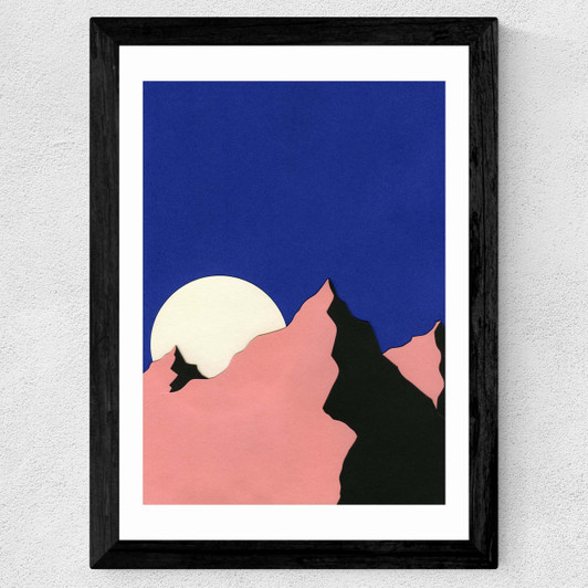 Death Valley Moon II Wide Black Frame
