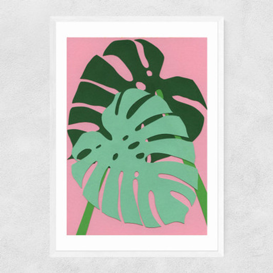 Monstera by Rosi Feist Narrow White Frame