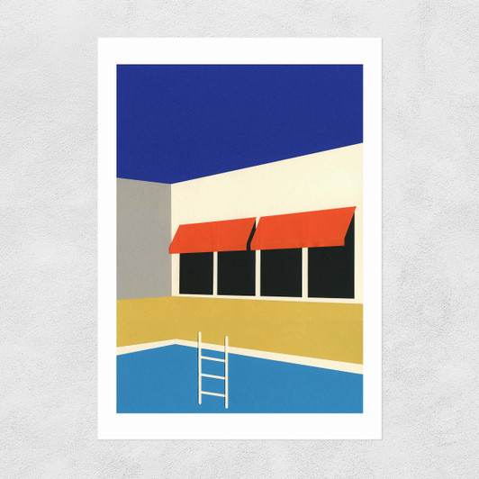Palm Springs Pool house Unframed Print