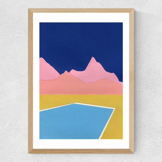 Pool in the Hills Medium Oak Frame