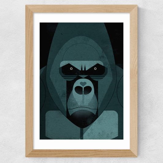 Gorilla by Dieter Braun Wide Oak Frame
