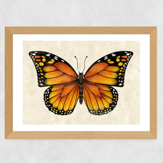 Butterfly by Dieter Braun Wide Oak Frame