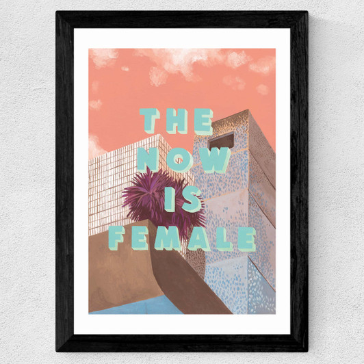 The Now Pink Skies Wide Black Frame