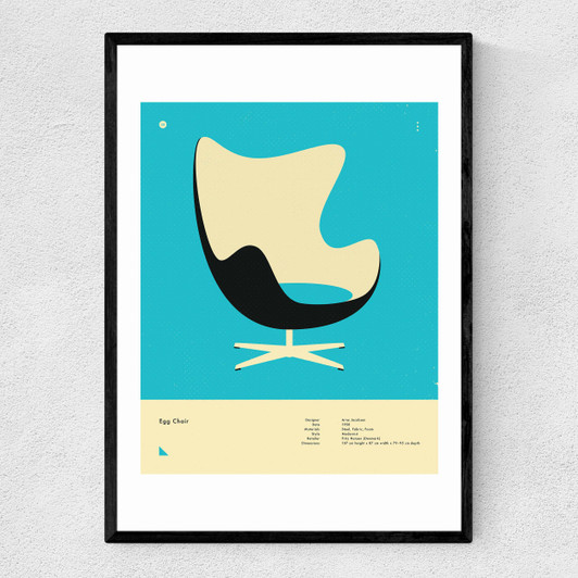 Egg Chair by Jazzberry Blue Narrow Black Frame