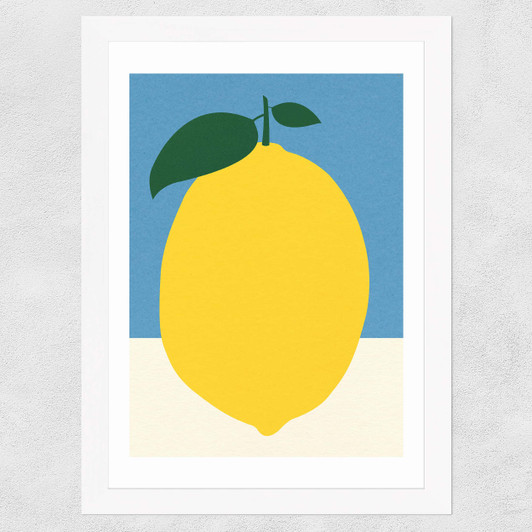 Yellow Lemon Wide White Frame