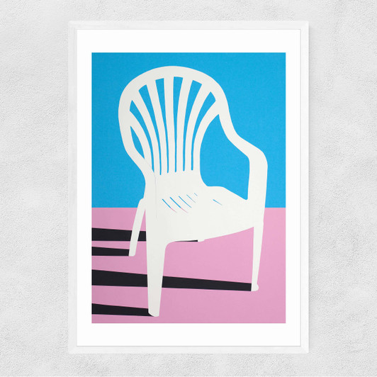 White Plastic Chair Narrow White Frame