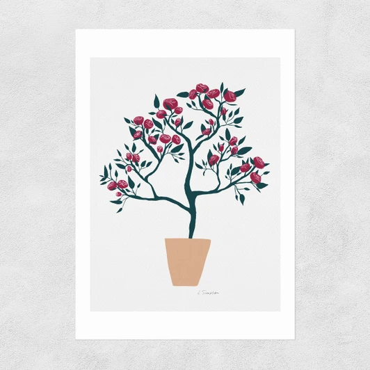 Potted Roses Unframed Print