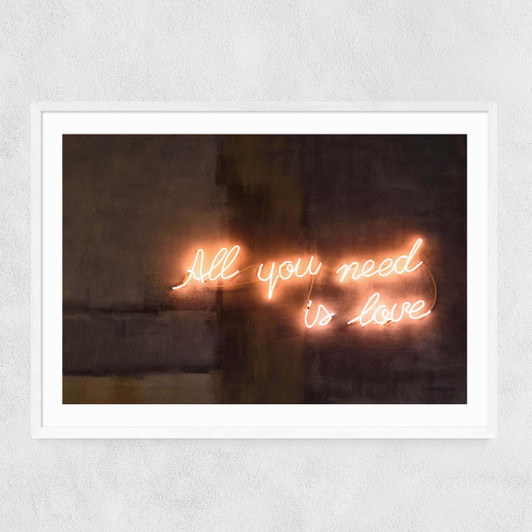 All You Need Is Love by Honeymoon Hotel Narrow White Frame