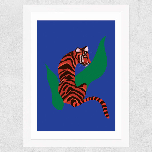 Tiger by Sifa Mustafa Wide White Frame