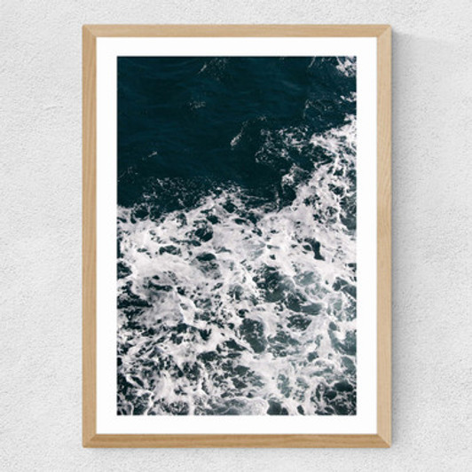 Waves and water Medium Oak Frame