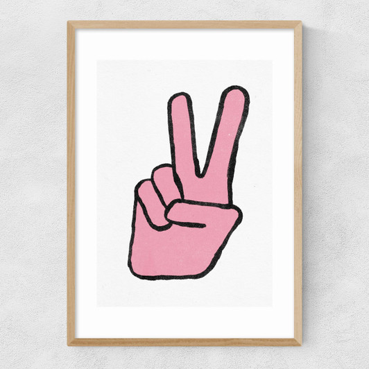 Peace by In House Narrow Oak Frame