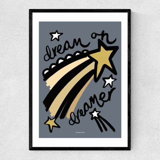Dream Blue Narrow Black Frame