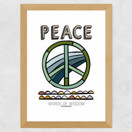 Peace by Wonder and Rah Wide Oak Frame