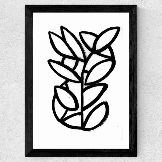 Leaves X Wide Black Frame