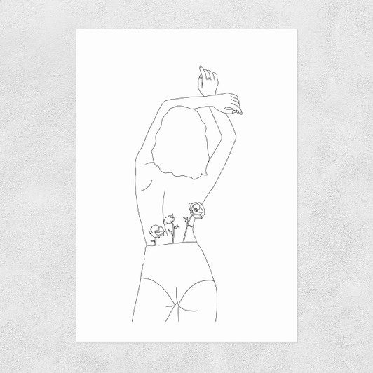 Line Art Women Unframed Print