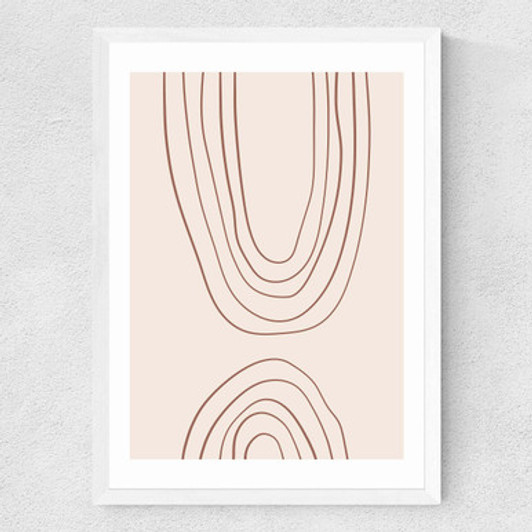 Abstract Lines Medium White Frame