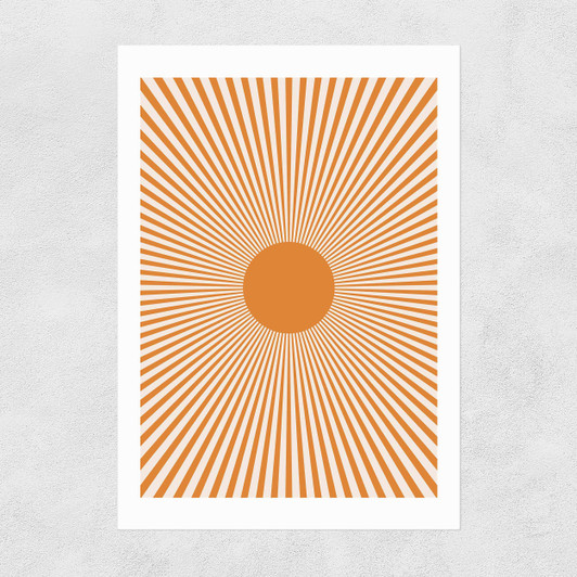 Orange Sun Rays Unframed Print