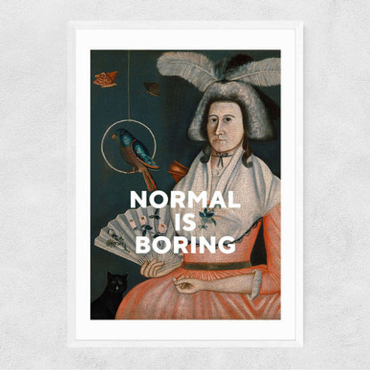 Normal Is Boring Narrow White Frame